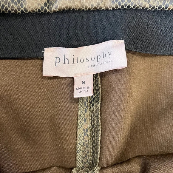 Philosophy snake print leggings SZ SM - Picture 4 of 5